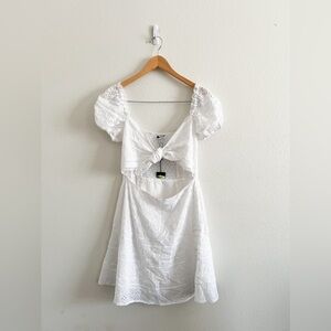 Gianni Bini White Tie Front Eyelet Dress
